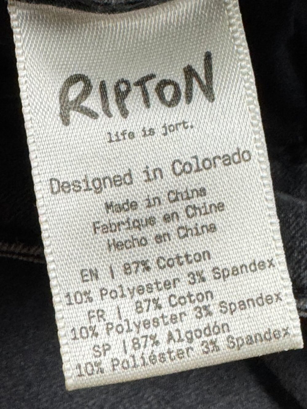 Ripton & Co Womens Size 29 Black Stretch Wide Leg Raw Hem Cargo Jeans High Rise - Picture 9 of 14